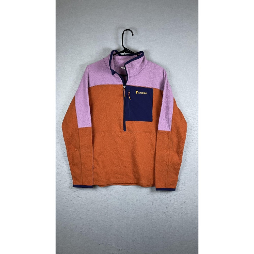Cotopaxi Fleece Pullover Mens Large Purple Orange Quarter Zip Jacket Outdoor